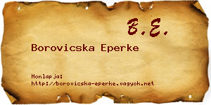Borovicska Eperke névjegykártya